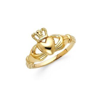 14k Solid Gold Claddagh Ring - Timeless Symbol of Love and Loyalty - gift -